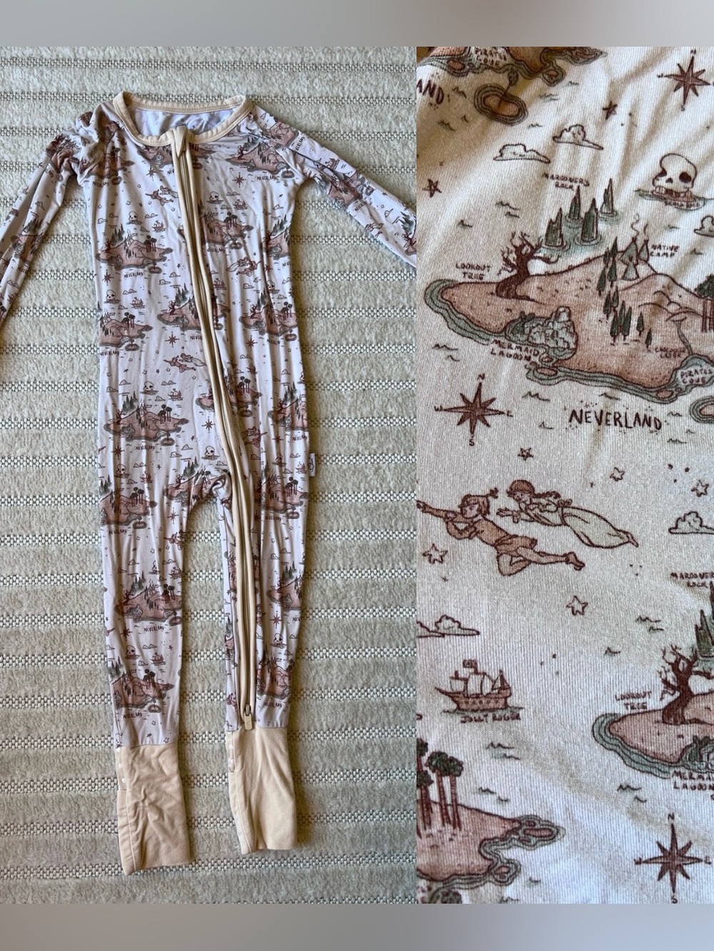Peter Pan Bamboo Neverland Sleeper Love Eloise Zippy Pajamas 2T